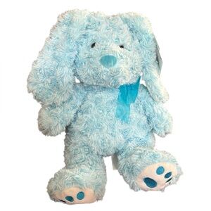 Fluffy Blue Stuffed Bunny Animal